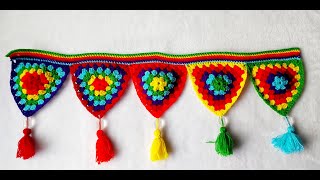 ✅Tutorial  Crochet Granny Triangle Bunting  Another scrap yarn project  diy Hook2knot [upl. by Matias]