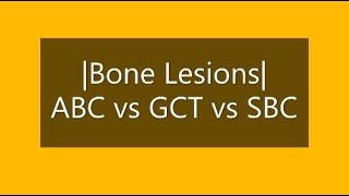 Bone radiology  ABC vs GCT vs SBC [upl. by Akerdna]