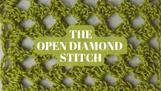 The Open Diamond Mesh Stitch  Decorative BeginnerFriendly Crochet Stitch  1 row repeat pattern [upl. by Seibold]