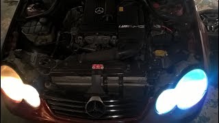 W203 Mercedes C230 Kompressor HID Kit install [upl. by Ataliah]