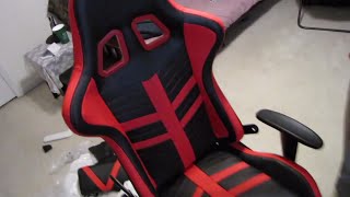 Homall Luxury Gaming Chair Ergonomic Computer Chair with Footrest Racing Style Game review [upl. by Aidnyc]