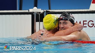 Ariarne Titmus TAKES OFF for 400m freestyle gold as Katie Ledecky holds for bronze  Paris Olympics [upl. by Ainattirb]