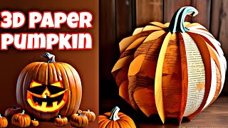 Halloween Decorations DIY  How to make a Paper Pumpkin  Halloween Crafts  DIY paper crafts [upl. by Vivica]