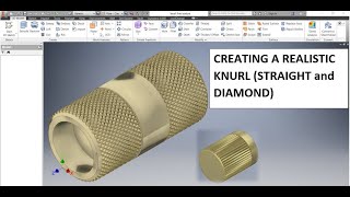 AUTODESK INVENTOR for Beginners TUTORIAL NO 13 CREATING STRAIGHT and DIAMOND KNURLS [upl. by Ariaz]