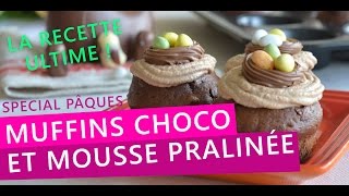 Muffins double chocolat et Mousse Pralinée  Spécial Pâques  Les Pépites de Noisette [upl. by Soneson810]