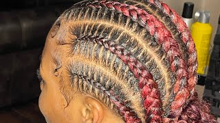 How to do 6 feedin stitch braids [upl. by Ahsinod]