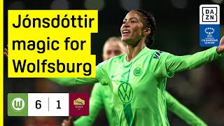 HIGHLIGHTS  VfL Wolfsburg vs AS Roma  UEFA Womens Champions League 202425 [upl. by Ecirtnas]