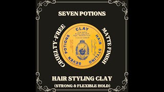 Barber Reviews SEVEN POTIONS Hair Styling Clay  90 Second Reviews [upl. by Adaran]