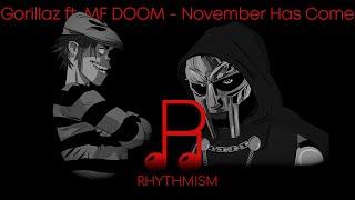 Gorillaz ft MF DOOM  November Has Come Lyrics [upl. by Ayekan294]