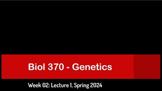 CSULB Spring 2024 Biol 370  Week 2 Lecture 1 [upl. by Aliekahs]