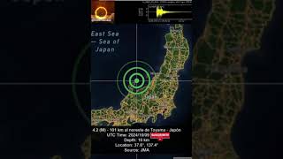 42 M  101 km al Noreste de Toyama  Japón temblor earthquake sismo alerta sismoshoy [upl. by Seni]