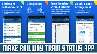 Make Railway Train Live Status App  Train Booking PNR Status Running Status App Source code [upl. by Phillida]