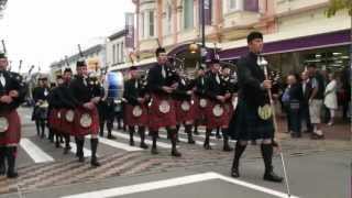 ILT City of Invercargill Highland Pipe Band  Winning and Innovative Street March  Timaru 2013 [upl. by Jecon]