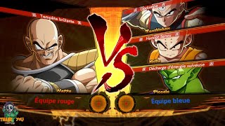 DBFZ Saiyan Saga themed fights 4 Nappa vs Tien Shinhan Krilin amp Piccolo [upl. by Assirat]