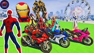 SPIDERMAN AND VIBRANT SUPER MOTORS DOMINATE THE MEGA RAMP 🕷️💥  GTA V [upl. by Mcneely]