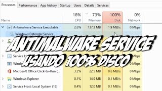 Antimalware Service usando 100 Disco  Win10Win81Win8 [upl. by Aviva]