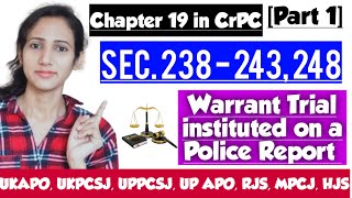 CrPC Lecture 18 Chapter 19 CrPC  Warrant Trial  Sections 238 to 250 Crpc  Warrant Trial  part 1 [upl. by Angadresma901]