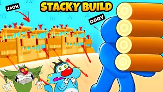 OGGY AND JACK TRY TO MAX LEVEL IN STACK BUILD IO GAME  OGGY GAME  DADDY GAMING [upl. by Sucramal]