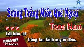 Karaoke Sương Trắng Miền Quê Ngoại Tone Nam Nhạc Sống  Trọng Hiếu [upl. by Brabazon]