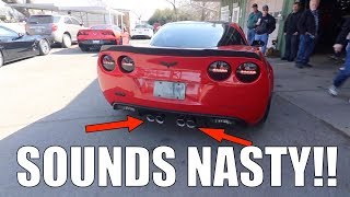 Corvette C6 Z06 Modified Exhaust Sounds Amazing  Corvette Tech Day [upl. by Denbrook484]