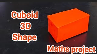 3D Cuboid Model Mathmatics Shape  How To Make Paper 3D Cuboid  Maths TLM 3dcuboidcuboidmodel [upl. by Anirak99]