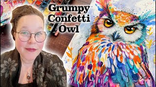 Grumpy Confetti Owl with Tamara Laporte [upl. by Lunsford305]