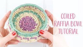 How to make a Coiled Raffia Bowl DIY Tutorial  Craftiosity  Craft Kit Subscription Box [upl. by Adihaj]