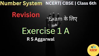 Exercise  1  revision  R S Aggarwal maths class 6th  number system  Chapter 1 [upl. by Eanad]