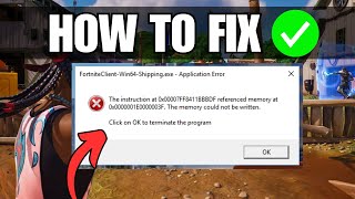 FIX FortniteClient Win64 Shippingexe Error Message [upl. by Gustafsson]