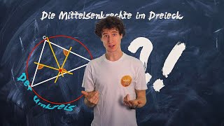 Mittelsenkrechte und Umkreis im Dreieck  Konstruktion einfach erklärt [upl. by Etteroma950]