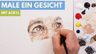 Porträtmalerei mit Acrylfarben  Schritt für Schritt zum Gesicht [upl. by Nnailuj302]