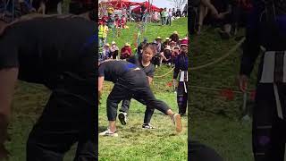 Strong girl vs chubby boy freestyle mixed wrestling match fight kushti [upl. by Leanahtan]