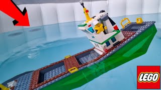 LEGO CARGO SHIP TAKES 13 MINUTES TO SINK [upl. by Neelehtak525]