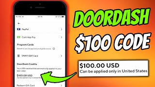 DoorDash Promo Code 2024 ✅ Get 100 Coupon Code for FREE Food For EXISTING and NEW Users [upl. by Quinlan]