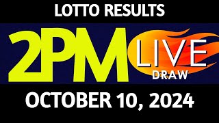 Lotto Result Today 200 pm draw October 10 2024 Thursday PCSO LIVE [upl. by Hersch165]