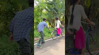 skating public cycle girl reaction india tigerskater shortvideo shorts [upl. by Ennaid]