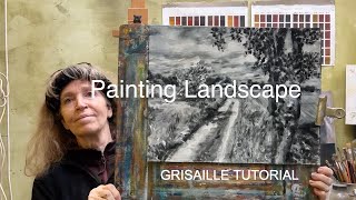 The Landscape Underpainting in Grey tones by Ella Looise Grisaille [upl. by Bohon]