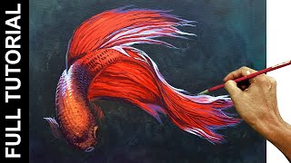 Tutorial  How to Paint a Beta Fish in Acrylics  JMLisondra [upl. by Volkan]