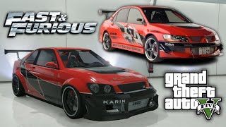 GTA 5 Seans Tokyo Drift Mitsubishi Evolution  Karin Sultan RS REPLICA BUILD [upl. by Savage502]