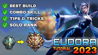 EUDORA Tutorial amp Guide 2023 English Combo Skills Best Build Tips amp Tricks  Mobile Legends [upl. by Regan]