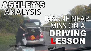 Ashleys Analysis  Insane Near Miss on a Driving Lesson [upl. by Colet]