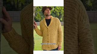 Crochet Shawl Collar Cardigan Tutorial Man or Woman [upl. by Artina]