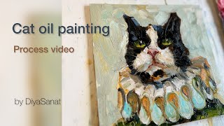 Cat Oil Painting Process video catportrait fineart masterclass diyasanat [upl. by Htenay656]