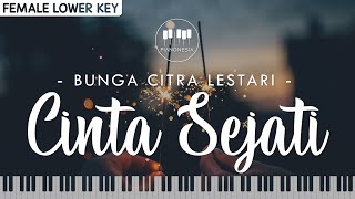 Bunga Citra Lestari  Cinta Sejati Female Lower Key Karaoke Piano [upl. by Iney]