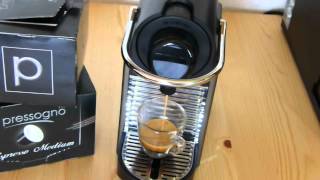 Pressogno Kaffeekapseln in der Nespresso Pixie Maschine von Krups [upl. by Birgit]