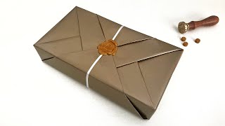 Double Kimono Gift Wrapping for shallow rectangular boxes [upl. by Julianne]