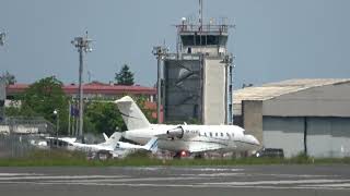 Bombardier Challenger 650 Sun Air OYLLG despegue San Sebastián [upl. by Cormac]