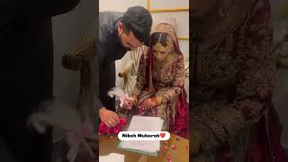 Nikkah mubark ♥️ shortvideo wedding nikkahvibes weddingevent foryou couplegoals nikkahgoals [upl. by Jedediah737]