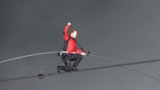 Tightrope walker Wallenda crosses Niagara Falls [upl. by Simonette635]