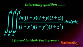 Multiple Integral  Triple Integral  Multiple Symmetric Integral  Beautiful Integral [upl. by Lunseth200]